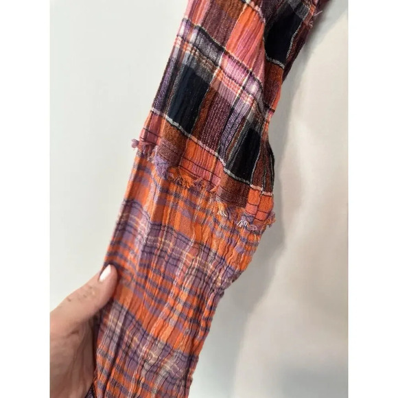 We The Free /Free People Size Small Washed Pop First Bloom Plaid Top Shirt 1346 - Picture 6 of 13